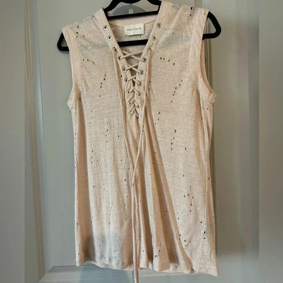vestique Tops - Vestique Lace Up Tank Top | S